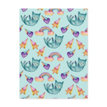 Droomkat dat drijft in het Waterverf-patroon van S