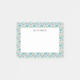 Droomkat dat drijft in het Waterverf-patroon van S Post-it® Notes