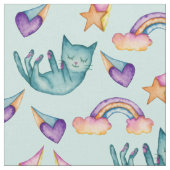 Droomkat dat drijft in het Waterverf-patroon van S Stof (Close Up)