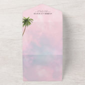 droomkatoenachtig Snoep Roze Tropische QR Code Wed All In One Uitnodiging (Buitenkant)