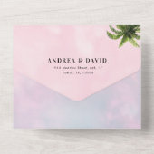 droomkatoenachtig Snoep Roze Tropische QR Code Wed All In One Uitnodiging (Achterkant)