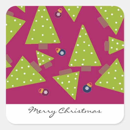 Droomkerstbomen Vierkante Sticker (Voorkant)