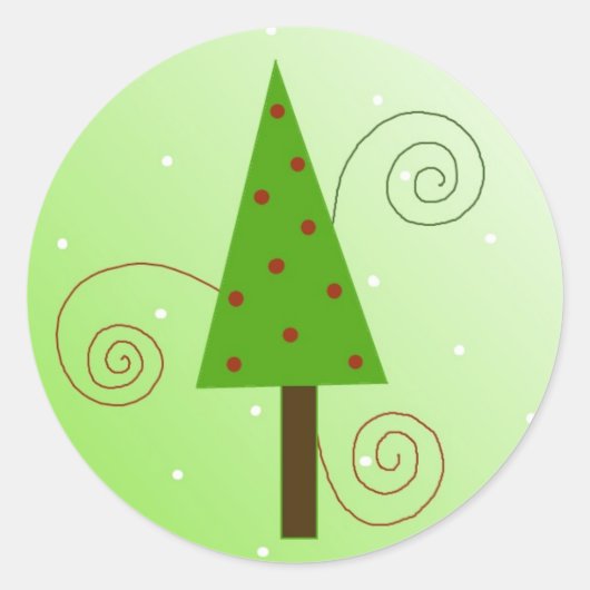 Droomkerstboom Ronde Sticker (Voorkant)