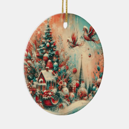 droomkerstversiering keramisch ornament (Rechts)