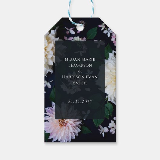 Droomkleurig Dahlia Bloemig Cadeaulabel (Voorkant)