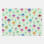 Droomkleurig paddenstoelpatroon inpakpapier vel (Voorkant 3)