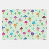 Droomkleurig paddenstoelpatroon inpakpapier vel (Voorkant 2)