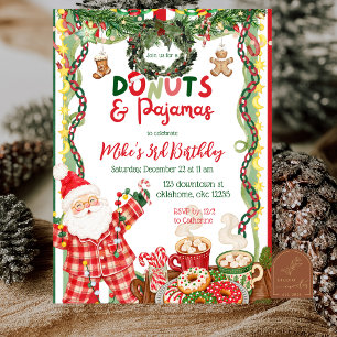Droomkleurig Quirky Kerst Donuts en Pyjama feest Kaart