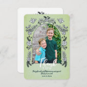 Droomkleurige Bloemen Fotografieboog Kerstmis Bedankkaart (Voorkant / Achterkant)