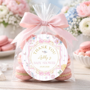 Droomkleurige Bloemenslinger Baby Meisje Shower Be Ronde Sticker