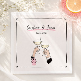 Droomkleurige champagne toost trouw servetten