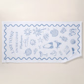 Droomkleurige laatste toast aan de kust blauw strandlaken (Voorkant)