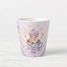 Droomkleurige mok – Schattig anime meisje dat in k