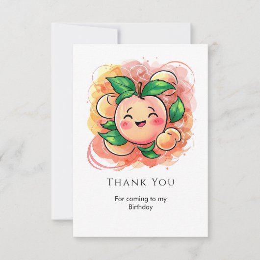 Droomkleurige perzik verjaardag voor kinderen bedankkaart (Voorkant)
