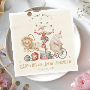Droomkleurige Waterverf Circus Kermis Baby Borrel Servet