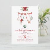 Droomkristal Baby Shower Uitnodiging voor Kerstmis (Staand voorkant)