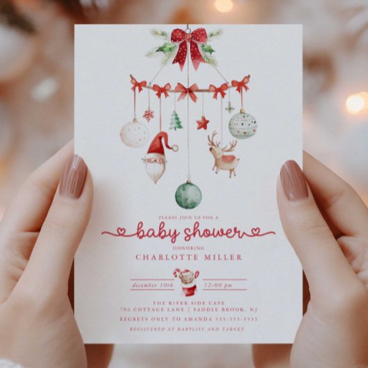 Droomkristal Baby Shower Uitnodiging voor Kerstmis