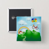 droomland vierkante button 5,1 cm (Voorkant /achterkant)