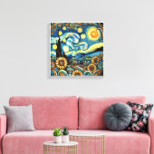 Droomlandschap Canvas Wandkunst van Van Gogh Afdruk (Insitu (Woonkamer))