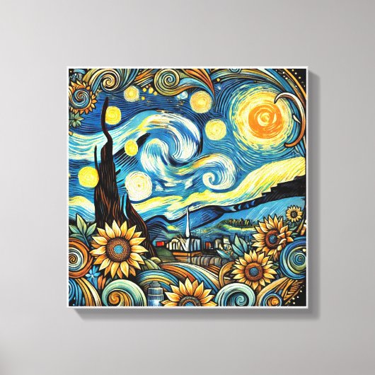 Droomlandschap Canvas Wandkunst van Van Gogh Afdruk (Voorkant)