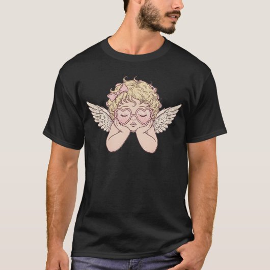 Droomlandschap Cherubijn met Hart T-shirt (Voorkant)