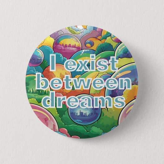 Droomlandschap cloud party, modern surrealisme ronde button 5,7 cm (Voorkant)
