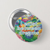 Droomlandschap cloud party, modern surrealisme ronde button 5,7 cm (Voorkant /achterkant)