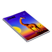 Droomlandschap giraffe/maan/sterren bewerkbaar notitieboek (Rechterzijde)