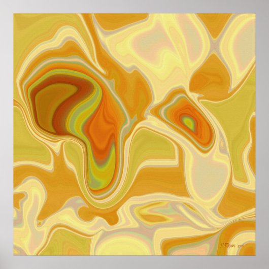 Droomlandschap in goud abstract poster (Voorkant)