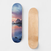 Droomlandschap Kust Zonsondergang Deck Persoonlijk Skateboard (Voorkant)