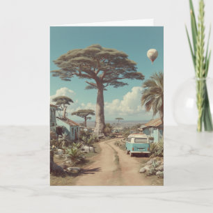 Droomlandschap met Baobab en Vintage Camper Kaart