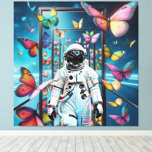 Droomlandschap van astronaut canvas afdruk (Insitu (Houten vloer))