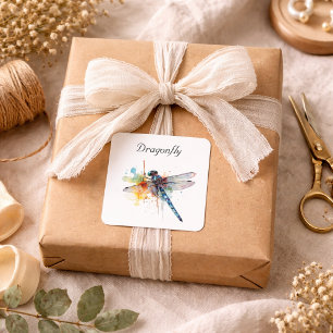 Droomlandschap van de Libel, op maat Vierkante Sticker