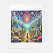 Droomlandschap van de woestijn: Oasis of Infinite  Fleece Deken (Voorkant)