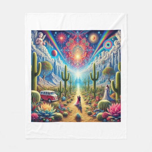 Droomlandschap van de woestijn: Oasis of Infinite  Fleece Deken (Voorkant)