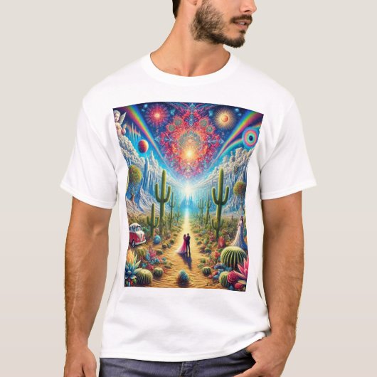 Droomlandschap van de woestijn: Oasis of Infinite  T-shirt (Voorkant)