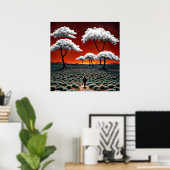 Droomlandschap van wolken en eenzaamheid poster (Thuiskantoor)