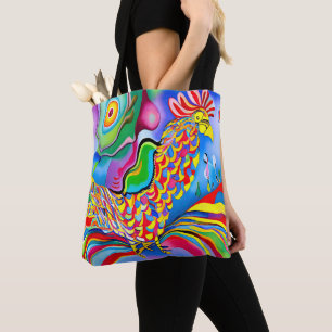 "Droomlandschap Vogel". Een SQ surrealistische abs Tote Bag