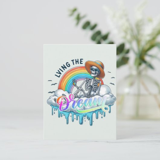 Droomleven - Skelet Briefkaart (Staand voorkant)