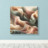 Droomlint Abstracte Kunst in Aardtinten Canvas Afdruk (Insitu (Houten vloer))