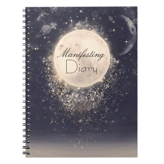Droommaan Magie Kosmisch Manifestatie Dagboek Jour Notitieboek (Voorkant)