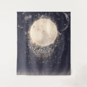 Droommaan Magie Kosmische Glitters Wandkleed (Voorkant)