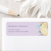 Droommaan Paarse Baby Shower Retouradres Etiket (Insitu)