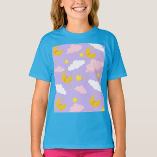 Droommaanwolken & Sterren Nachtelijke Hemel T-Shir T-shirt