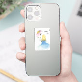 Droommeisje met gigantische bloem "Dream Big" Sticker (Telefoon)