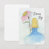 Droommeisje met gigantische bloem informatiekaartje (Voorkant / Achterkant)