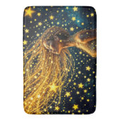 Droommeisje omringd door stralende heldere sterren badmat (Voorkant Verticaal)