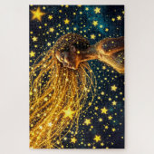 Droommeisje omringd door stralende heldere sterren legpuzzel (Verticaal)