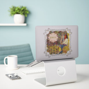 Droommeisje op muur Abstract Kleurrijke Geometrie Sticker