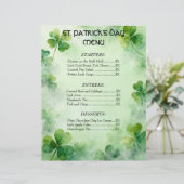 Droommenu met klaver voor St. Patrick's Day (Staand voorkant)